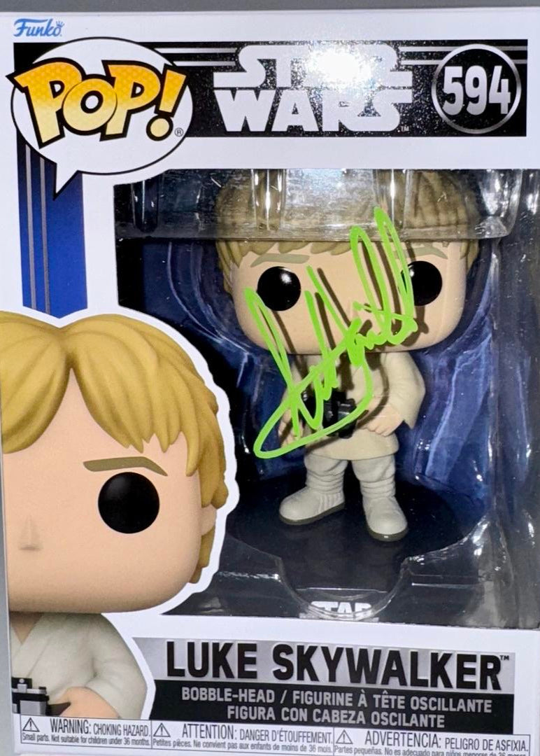 Mark Hamill Signed Funko Pop #594 Luke Skywalker / Star Wars - PSA Graded & Beckett COA